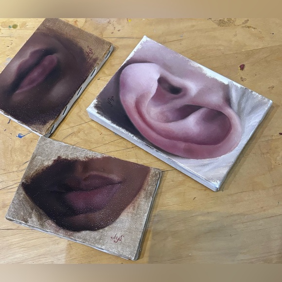 Original oil painting. Mouth study, oil on canvas. - Picture 2 of 2
